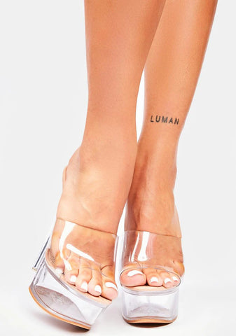 Sand Mafia Mob Clear Lucite Heels