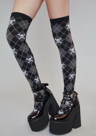 Uncharm School Argyle Thigh Highs