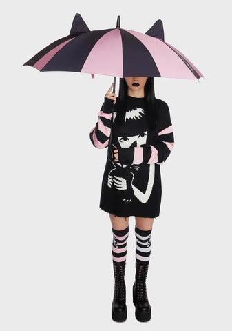 Happy When It Rains Kitty Umbrella