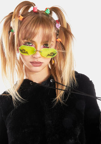 Monster 5 Neon Yellow Sunglasses