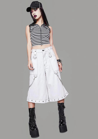 Down And Out Striped Zip-Up Top