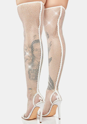 Scorpius Diamante Thigh-High Heels