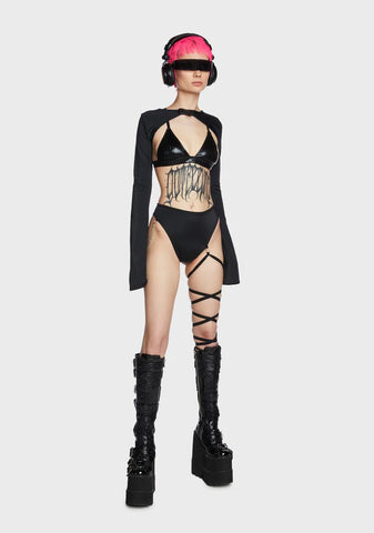 Leg Tie Shorts With Chain