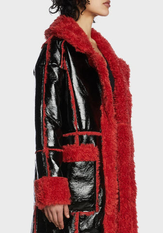 Lauder Red Shearling Coat