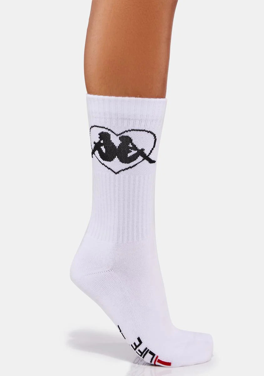 White Authentic Loval Crew Socks