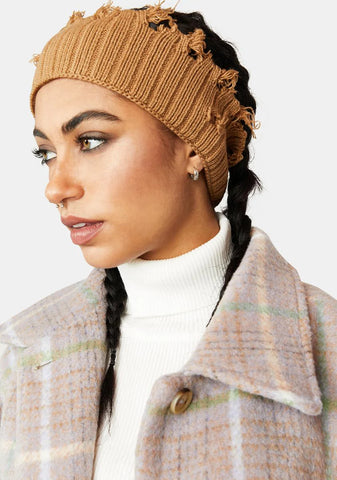 Atmosphere Brown Distressed Headband