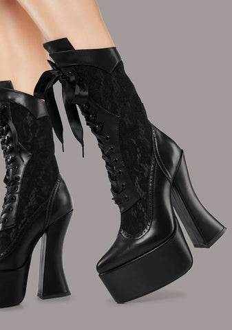 Dark Restless Angel Platform Boots