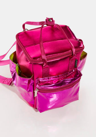 Pink Metallic Claw Can Cooler