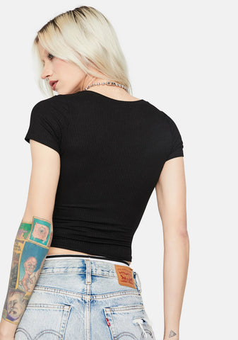 Basic Bliss Ribbed Crop Tee