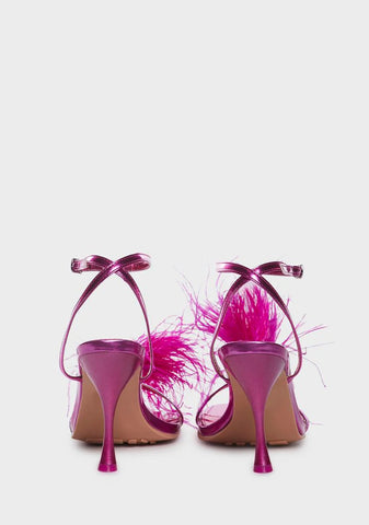 Pink Prancy Fluffy Heels