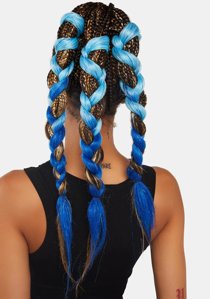 Blue Jumbo Braid With Tinsel