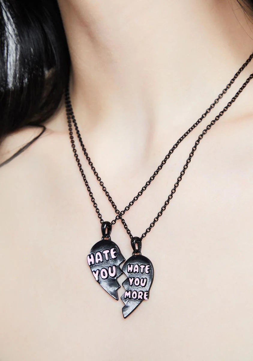 Hate You Friendship Necklace Set