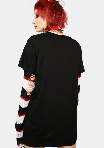 Sin Is In Oversized Graphic Tee