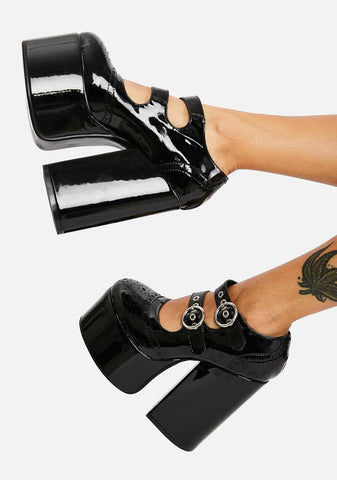 Midnight It's Going Down Platform Heels