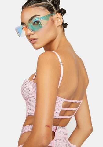 Pink Morph Rhinestone Bustier