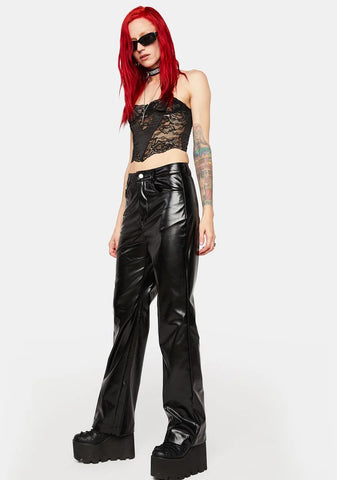 Seen You Around Vegan Leather Trousers