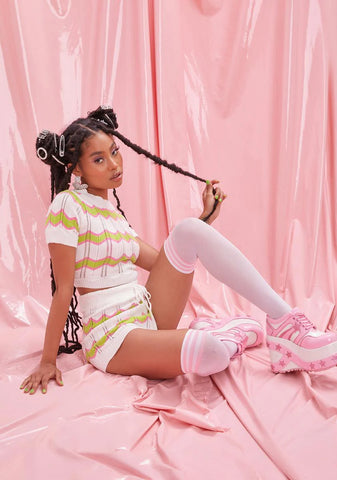 Ivory Swirl Kiss Sweater Shorts