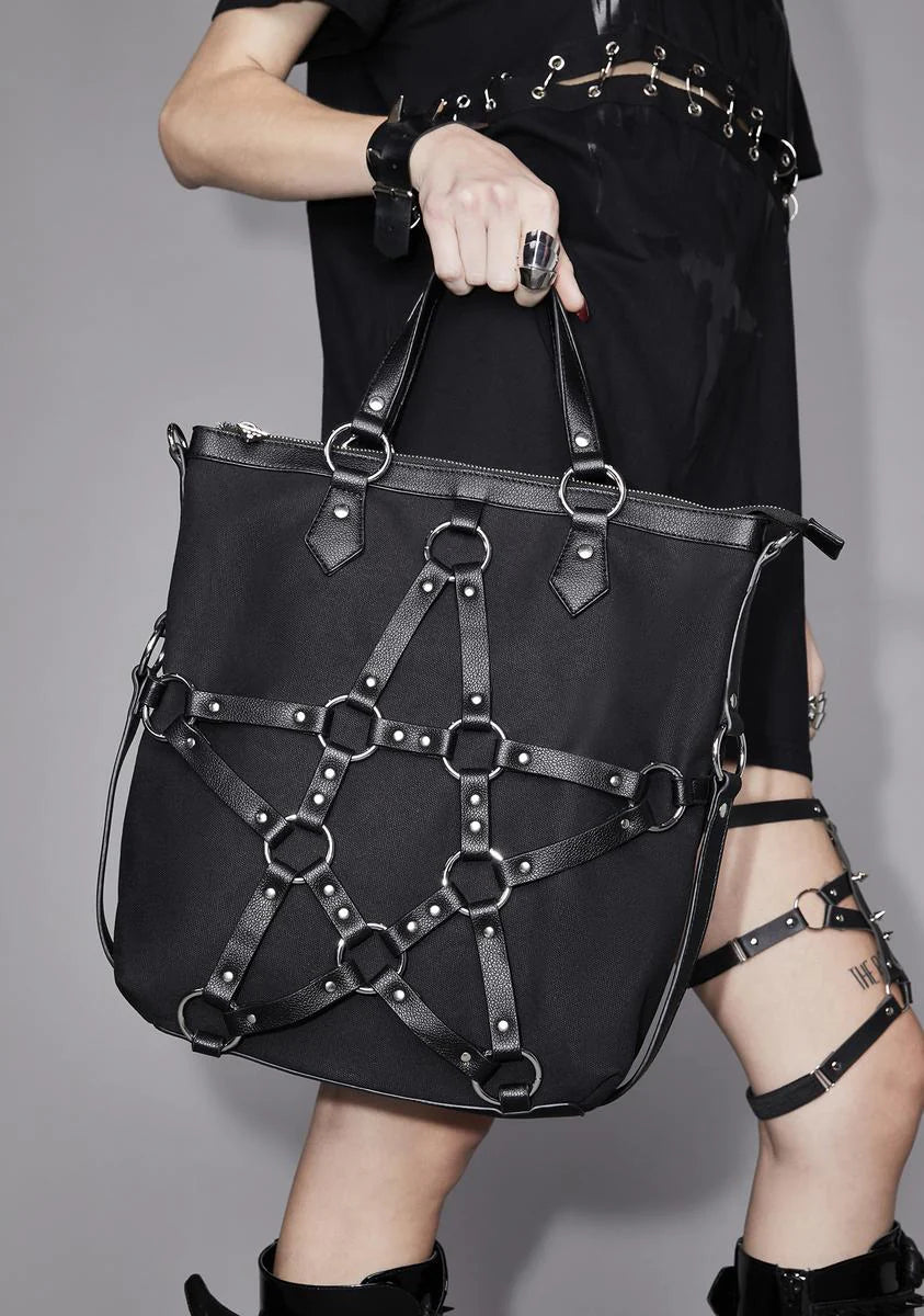 Defiant Smile Pentagram Tote Bag