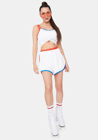 White Combo Girls Club Lounge Shorts