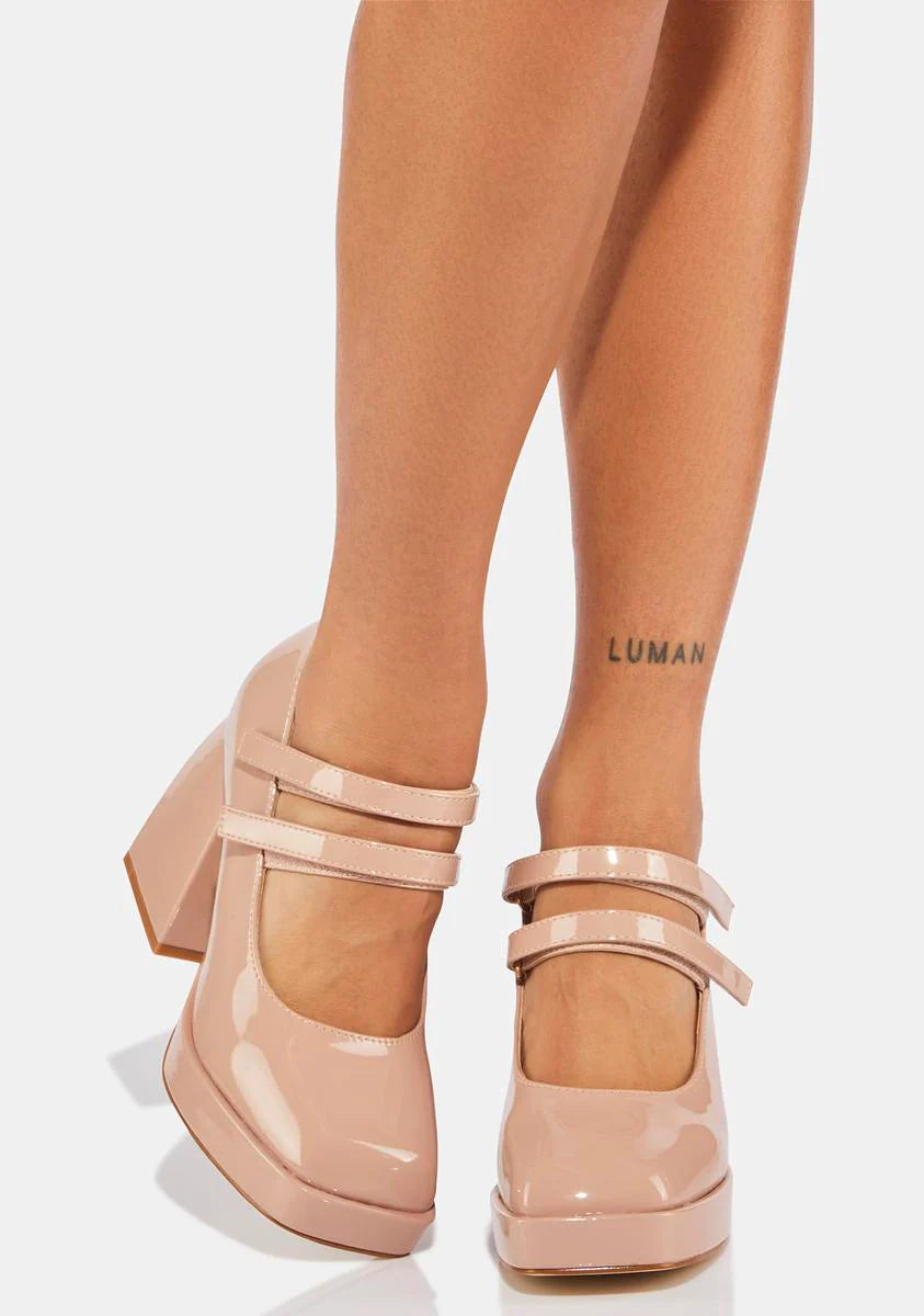 Latte You Show Off Block Heels
