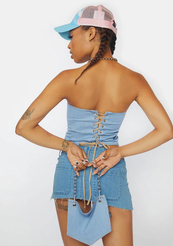 X-Denim Corset Purse Set