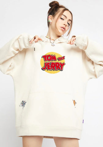 X Tom And Jerry Sand Chenille Hoodie