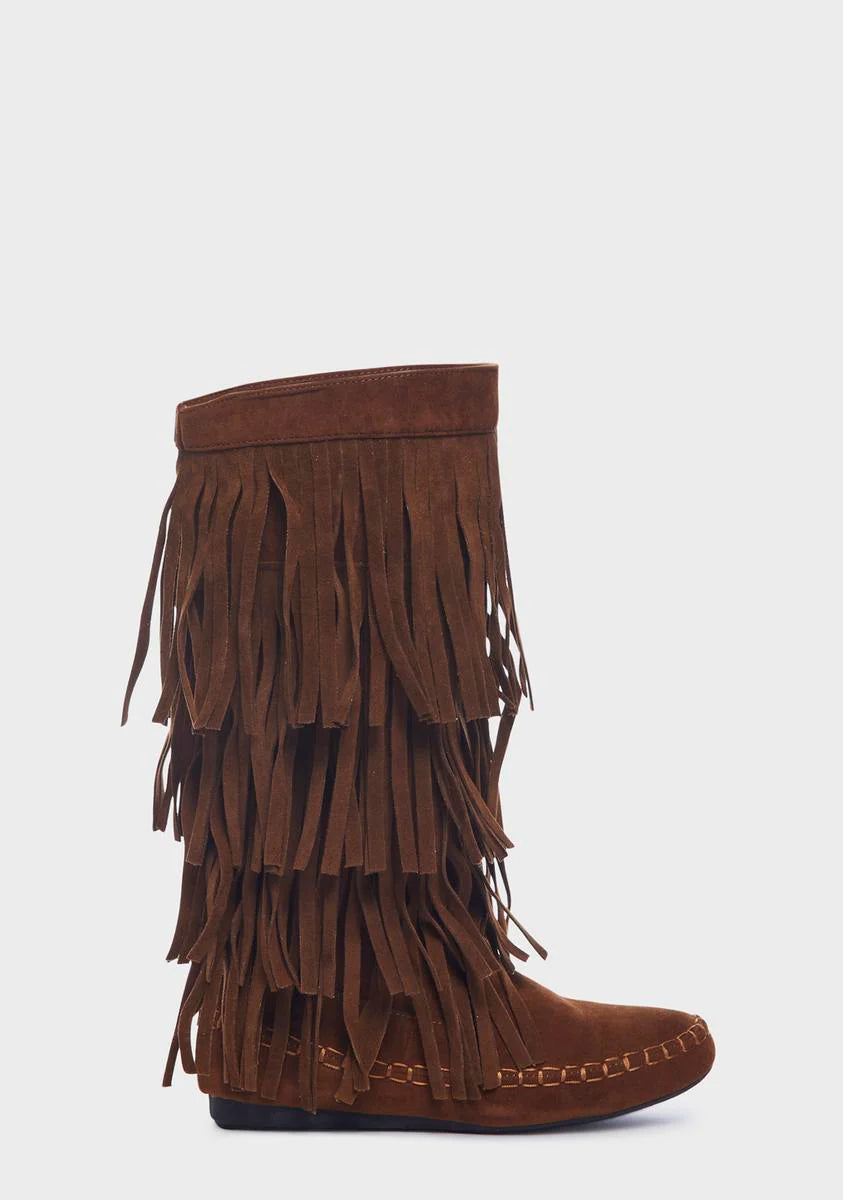 Tan No Playtime Fringe Boots