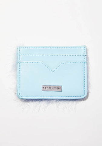 Sky Blue Fur Card Holder