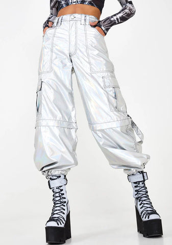 Rave Action Holographic Cargo Pants