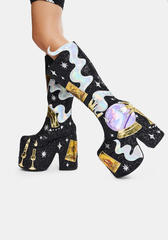 Cosmic Fortune Platform Boots