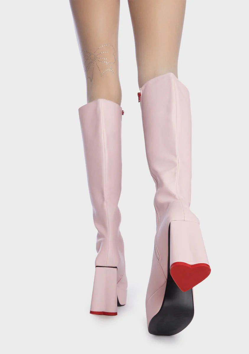 Pink Sweet Talker Platform Boots