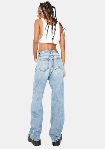 Medium Wash Classic Denim Dad Jeans