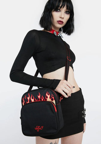 X Loungefly Fire Crossbody Passport Bag