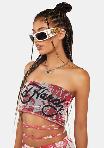 Battle Skull Tied Tube Top