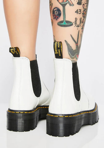 2976 White Chelsea Quad Boots