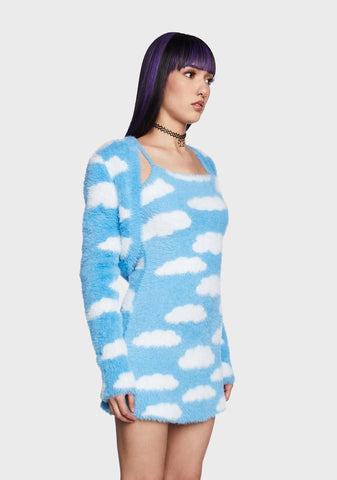 Lucy In The Sky Cloud Print Dress Set