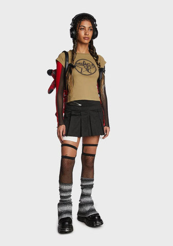 Judy Pinstripe Pleated Mini Skirt