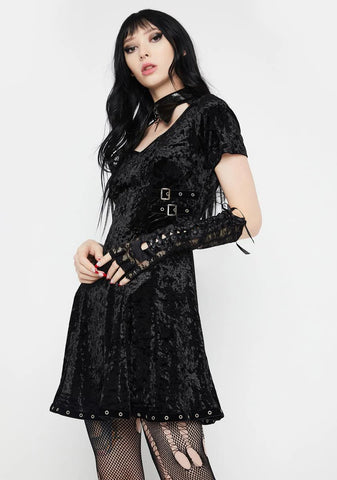 Devil Magic Velvet Mini Dress