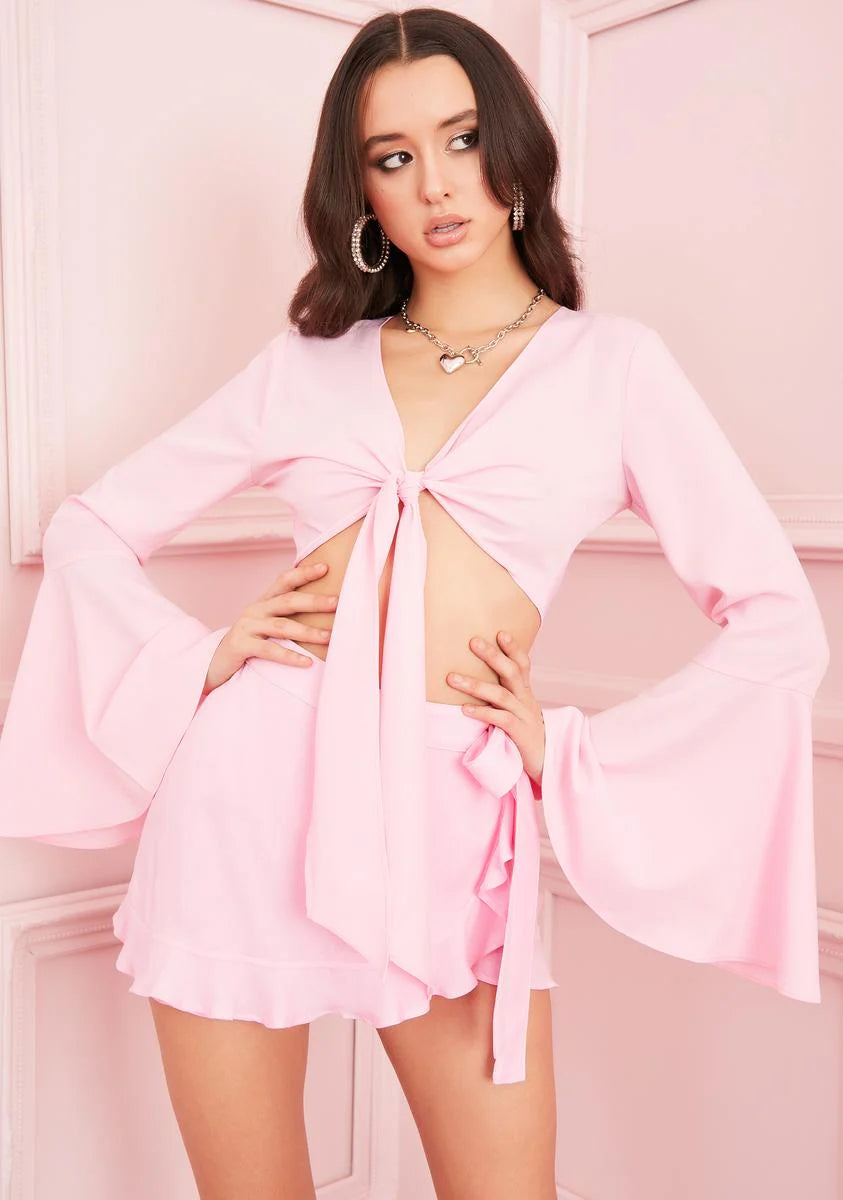 Raspberry Petit Fours Wrap Top