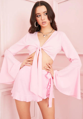 Raspberry Petit Fours Wrap Top