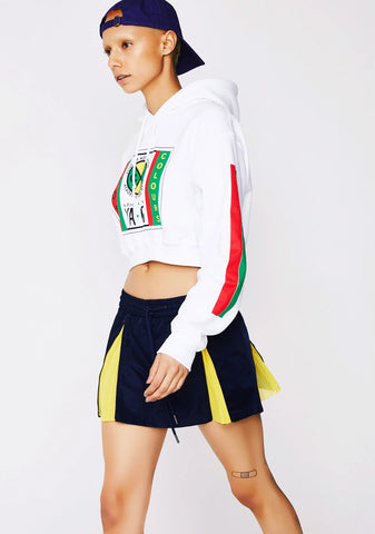 Label Logo Crop Hoodie