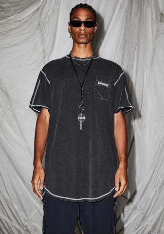 Reverb Unisex Contrast Stitch Pocket Tee