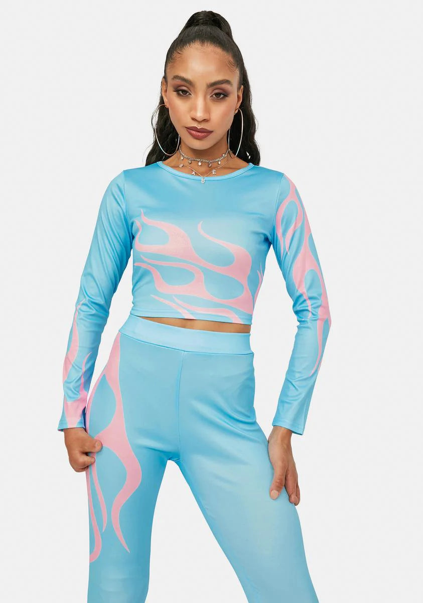 Turn It Up Flame Print Leggings Set