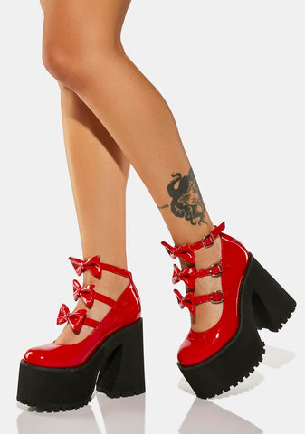 Seeing Red Platform Mary Janes