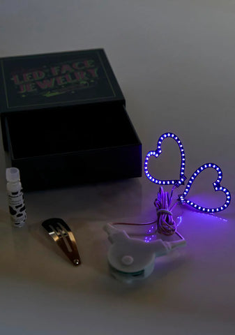 Purple LED Heart Face Jewelry