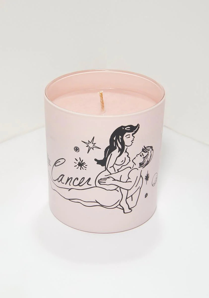 Pink Cancer Zodiac Massage Candle