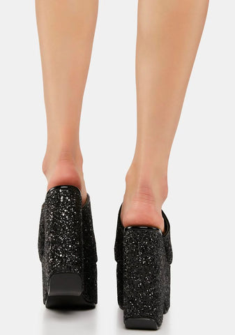 Black Rezza Wedge Heels