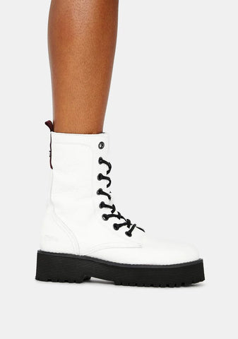 White Mac Genuine Leather Boots