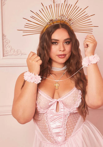 Pink Daisy Tye Cuffs