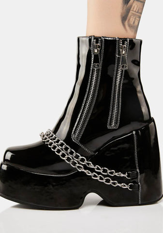 Black Amalfi Chain Boots
